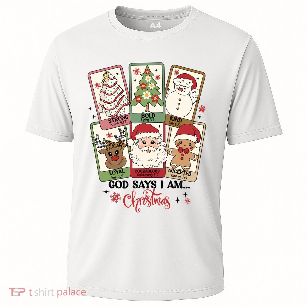 Retro Christmas God Says I Am Santa Claus Performance Shirt