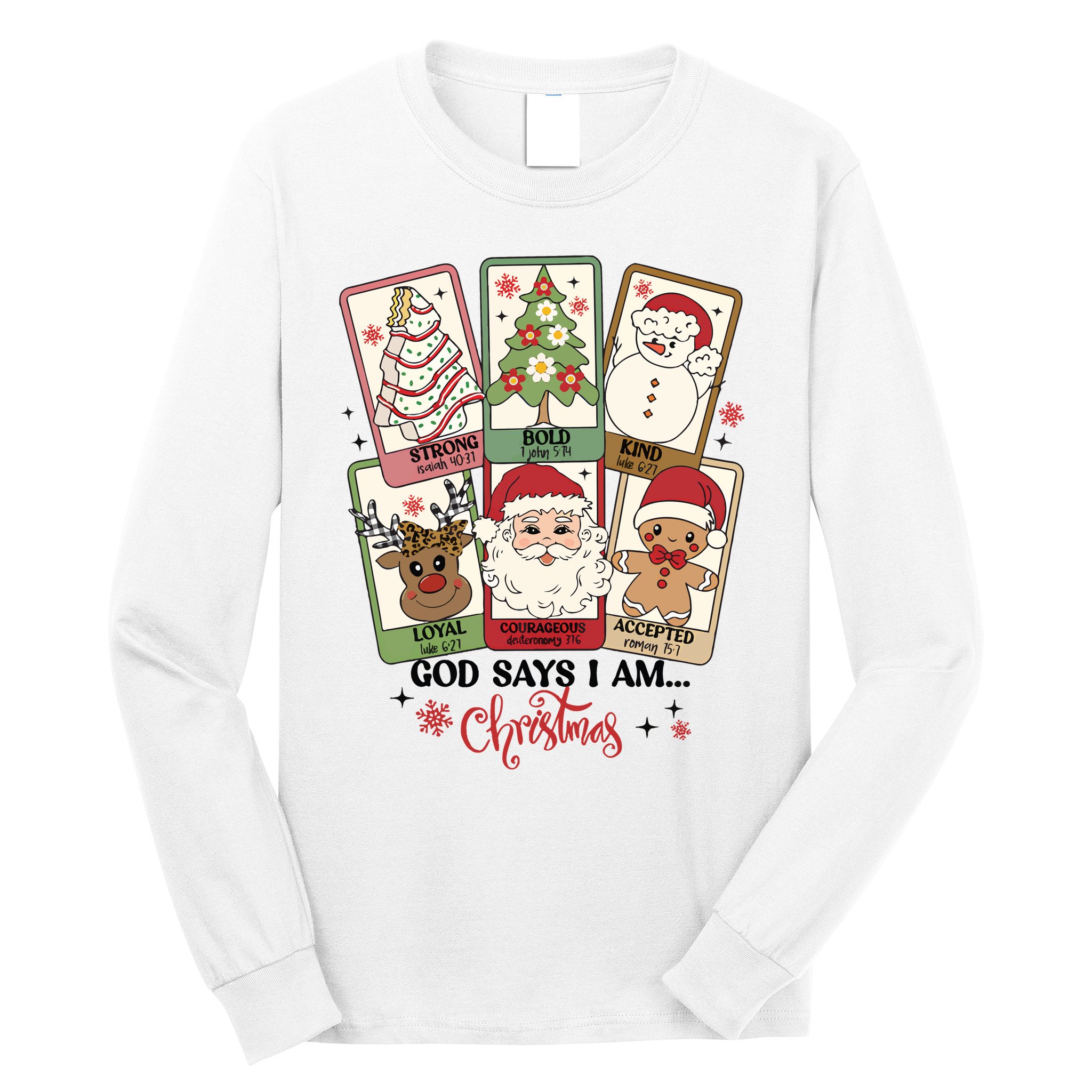 Retro Christmas God Says I Am Santa Claus Long Sleeve Shirt