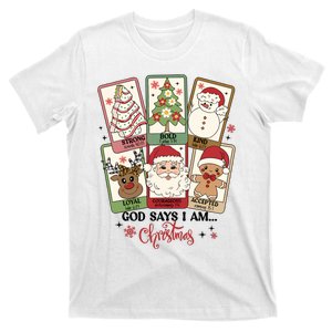 Retro Christmas God Says I Am Santa Claus T-Shirt