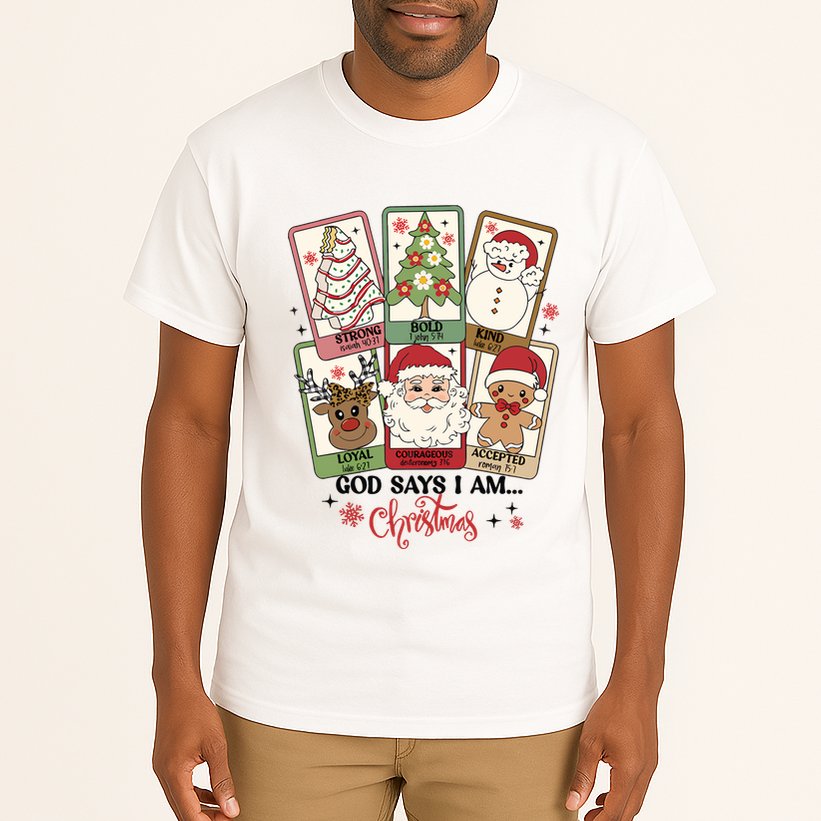 Retro Christmas God Says I Am Santa Claus Tall T-Shirt
