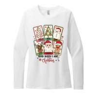 Retro Christmas God Says I Am Santa Claus Womens CVC Long Sleeve Shirt