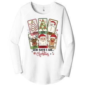 Retro Christmas God Says I Am Santa Claus Women's Perfect Tri Tunic Long Sleeve Shirt