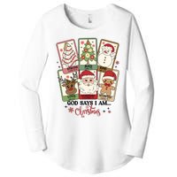 Retro Christmas God Says I Am Santa Claus Women's Perfect Tri Tunic Long Sleeve Shirt