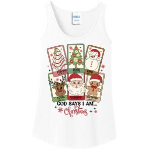 Retro Christmas God Says I Am Santa Claus Ladies Essential Tank