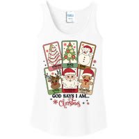 Retro Christmas God Says I Am Santa Claus Ladies Essential Tank