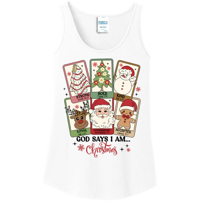 Retro Christmas God Says I Am Santa Claus Ladies Essential Tank