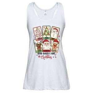 Retro Christmas God Says I Am Santa Claus Ladies Essential Flowy Tank