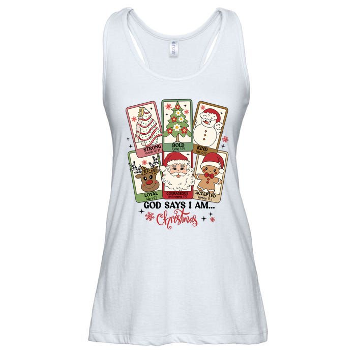 Retro Christmas God Says I Am Santa Claus Ladies Essential Flowy Tank