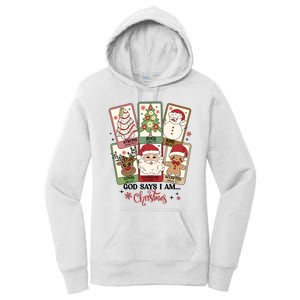 Retro Christmas God Says I Am Santa Claus Women's Pullover Hoodie