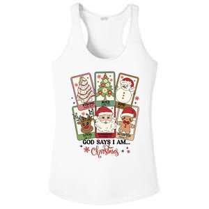 Retro Christmas God Says I Am Santa Claus Ladies PosiCharge Competitor Racerback Tank