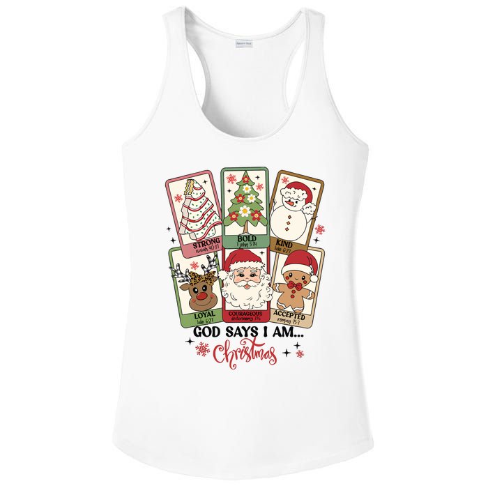 Retro Christmas God Says I Am Santa Claus Ladies PosiCharge Competitor Racerback Tank