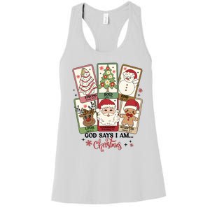 Retro Christmas God Says I Am Santa Claus Women's Racerback Tank