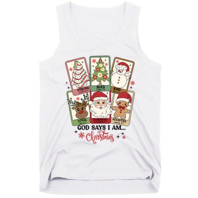 Retro Christmas God Says I Am Santa Claus Tank Top