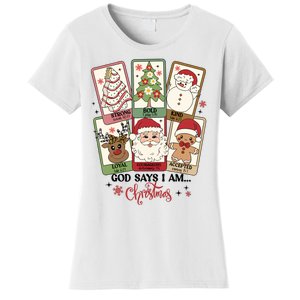 Retro Christmas God Says I Am Santa Claus Women's T-Shirt