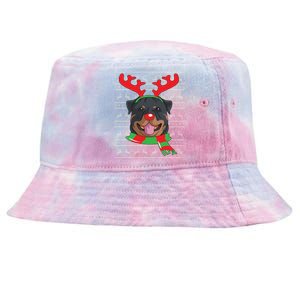 Rottweiler Cute Gift Reindeer Christmas Gift Top Tie-Dyed Bucket Hat