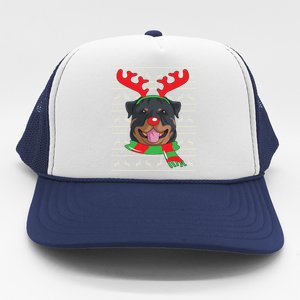 Rottweiler Cute Gift Reindeer Christmas Gift Top Trucker Hat