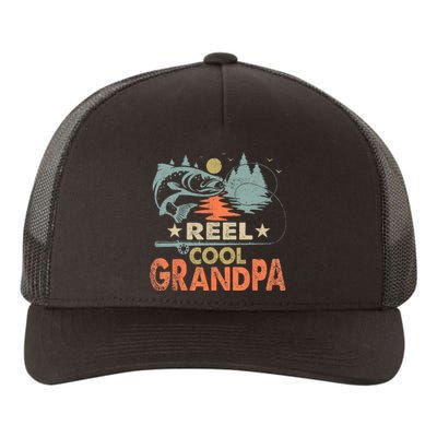 Reel Cool Grandpa Fishing Lover Vintage Father's Day Yupoong Adult 5-Panel Trucker Hat