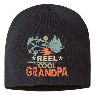 Reel Cool Grandpa Fishing Lover Vintage Father's Day Sustainable Beanie