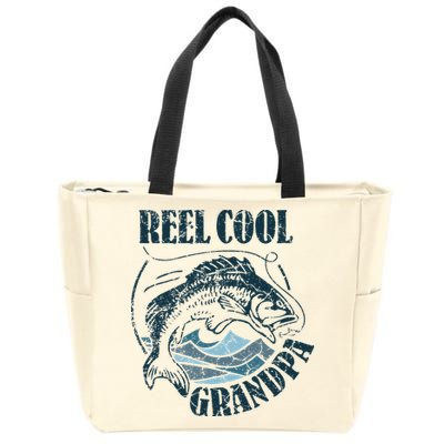 Reel Cool Grandpa Fishing Dad Father's Day Fisherman Zip Tote Bag