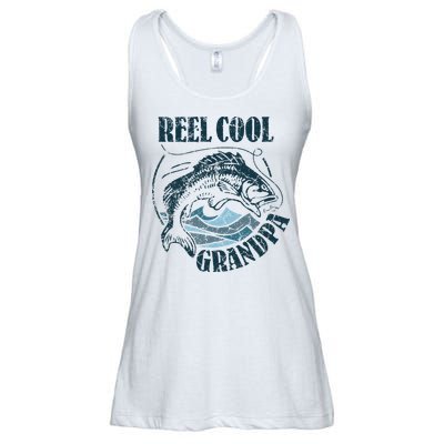Reel Cool Grandpa Fishing Dad Father's Day Fisherman Ladies Essential Flowy Tank