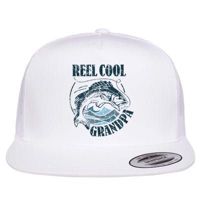 Reel Cool Grandpa Fishing Dad Father's Day Fisherman Flatbill Hat
