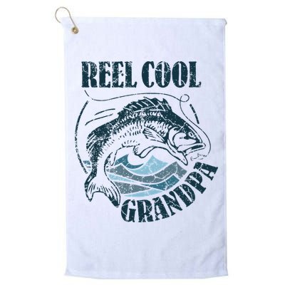 Reel Cool Grandpa Fishing Dad Father's Day Fisherman Golf Towel