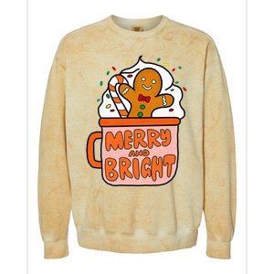 Retro Christmas Gingerbread Merry And Bright Christmas Colorblast Crewneck Sweatshirt