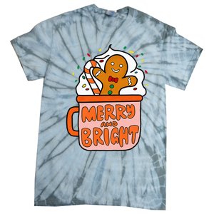 Retro Christmas Gingerbread Merry And Bright Christmas Tie-Dye T-Shirt