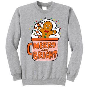 Retro Christmas Gingerbread Merry And Bright Christmas Tall Sweatshirt