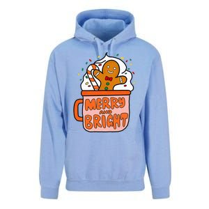 Retro Christmas Gingerbread Merry And Bright Christmas Unisex Surf Hoodie