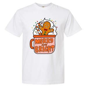 Retro Christmas Gingerbread Merry And Bright Christmas Garment-Dyed Heavyweight T-Shirt