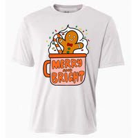 Retro Christmas Gingerbread Merry And Bright Christmas Cooling Performance Crew T-Shirt