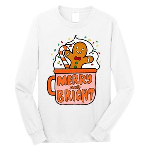 Retro Christmas Gingerbread Merry And Bright Christmas Long Sleeve Shirt