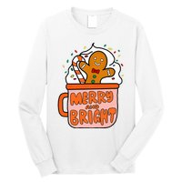 Retro Christmas Gingerbread Merry And Bright Christmas Long Sleeve Shirt