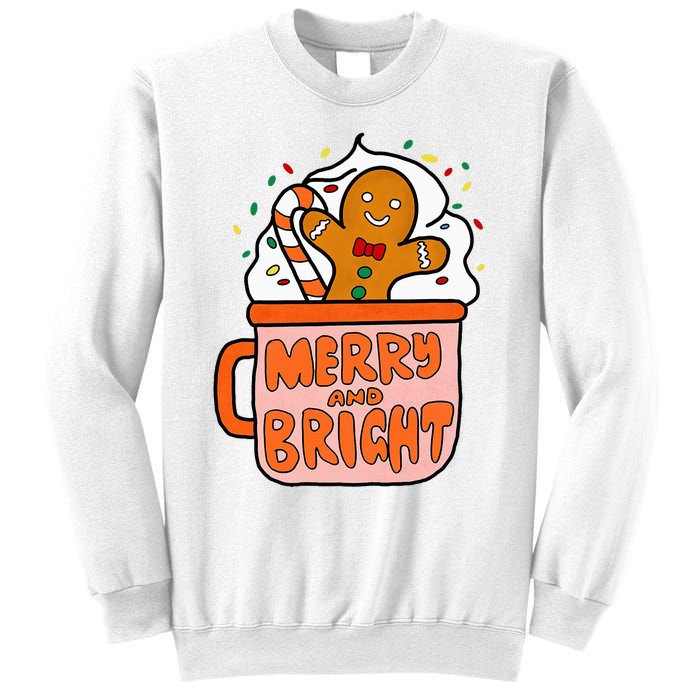 Retro Christmas Gingerbread Merry And Bright Christmas Sweatshirt