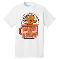 Retro Christmas Gingerbread Merry And Bright Christmas Tall T-Shirt