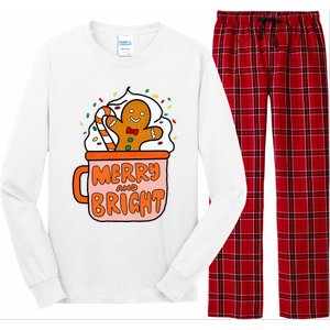 Retro Christmas Gingerbread Merry And Bright Christmas Long Sleeve Pajama Set