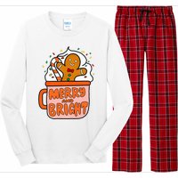 Retro Christmas Gingerbread Merry And Bright Christmas Long Sleeve Pajama Set