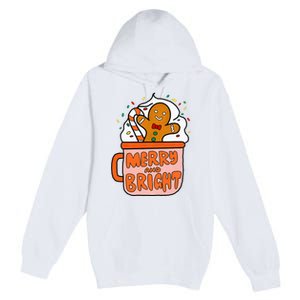 Retro Christmas Gingerbread Merry And Bright Christmas Premium Pullover Hoodie