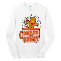 Retro Christmas Gingerbread Merry And Bright Christmas Tall Long Sleeve T-Shirt