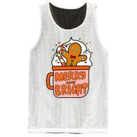 Retro Christmas Gingerbread Merry And Bright Christmas Mesh Reversible Basketball Jersey Tank