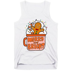 Retro Christmas Gingerbread Merry And Bright Christmas Tank Top