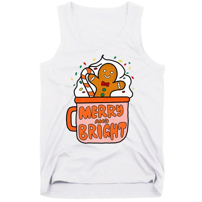 Retro Christmas Gingerbread Merry And Bright Christmas Tank Top