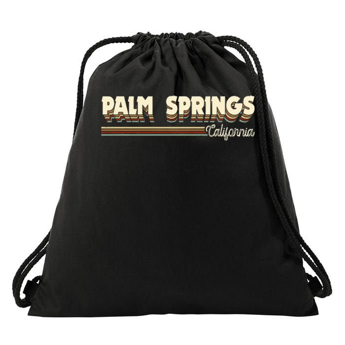 Retro California Gifts Souvenirs Vintage Palm Springs Ca Drawstring Bag