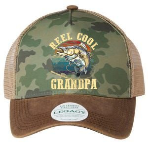 Reel Cool Grandpa Funny Fishing Fathers Day Legacy Tie Dye Trucker Hat