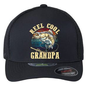 Reel Cool Grandpa Funny Fishing Fathers Day Flexfit Unipanel Trucker Cap