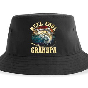 Reel Cool Grandpa Funny Fishing Fathers Day Sustainable Bucket Hat