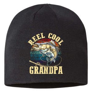 Reel Cool Grandpa Funny Fishing Fathers Day Sustainable Beanie