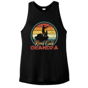 Reel Cool Grandpa Great Gift Retro Fishing Family Gift Ladies PosiCharge Tri-Blend Wicking Tank