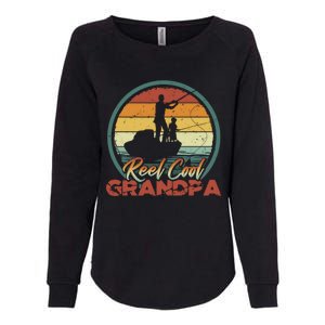 Reel Cool Grandpa Great Gift Retro Fishing Family Gift Womens California Wash Sweatshirt